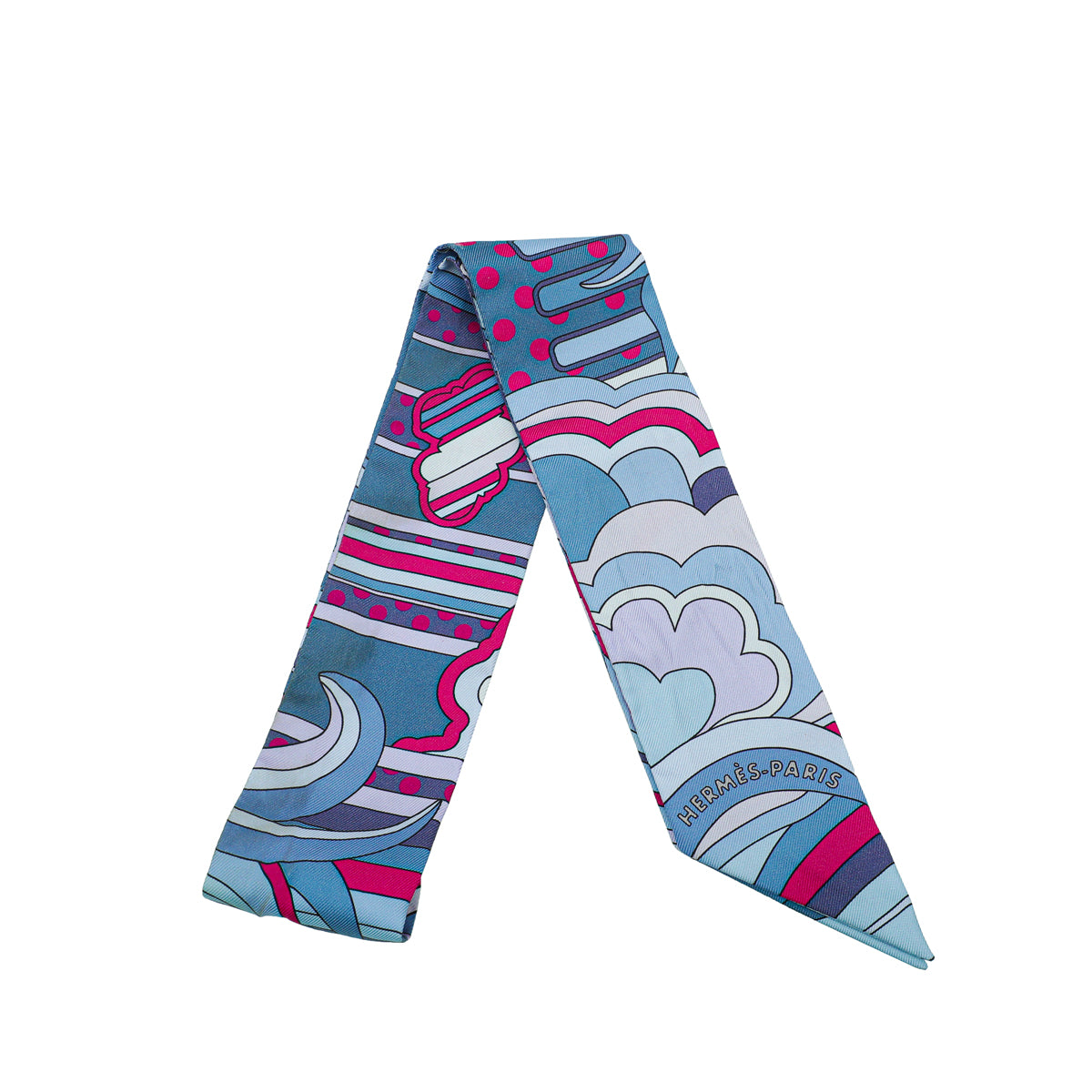 Hermes Bicolor Faubourg Rainbow Silk Twilly-Hermes-THE CLOSET