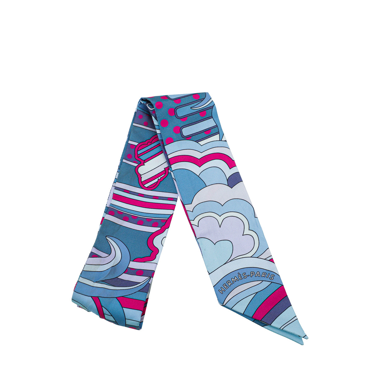 Hermes Bicolor Faubourg Rainbow Silk Twilly-Hermes-THE CLOSET