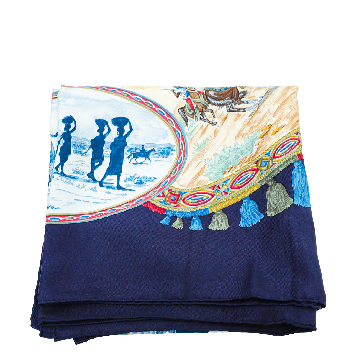 Hermes Multicolor Cavaliers Peuls by Jean de Fougerolle Silk Scarf-Hermes-THE CLOSET