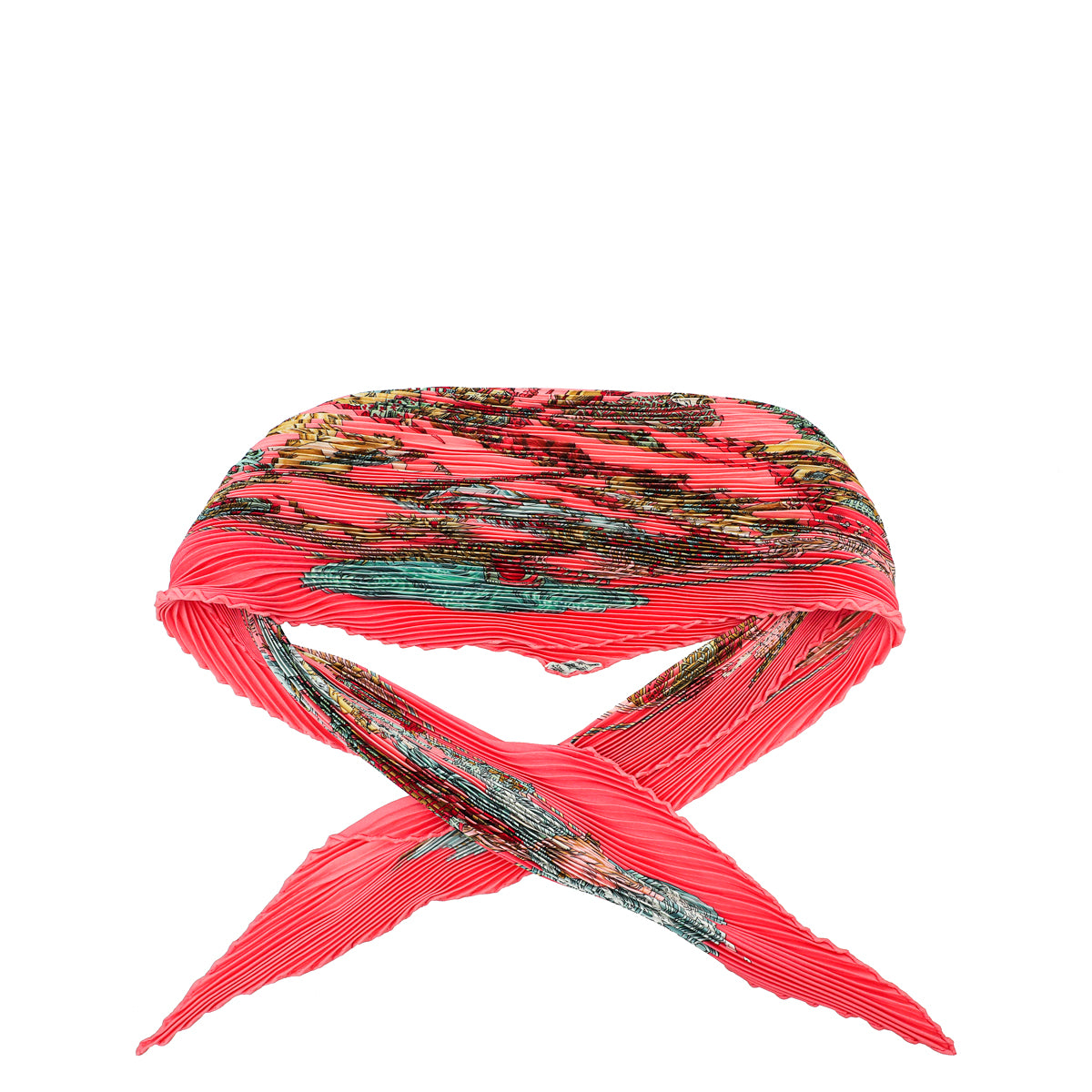 Hermes Multicolor Au Fil de la Soie Plisse Silk Scarf-Hermes-THE CLOSET