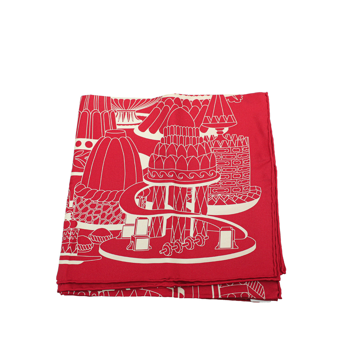 Hermes Bicolor La Patisserie Francai Silk 90 Scarf-Hermes-THE CLOSET