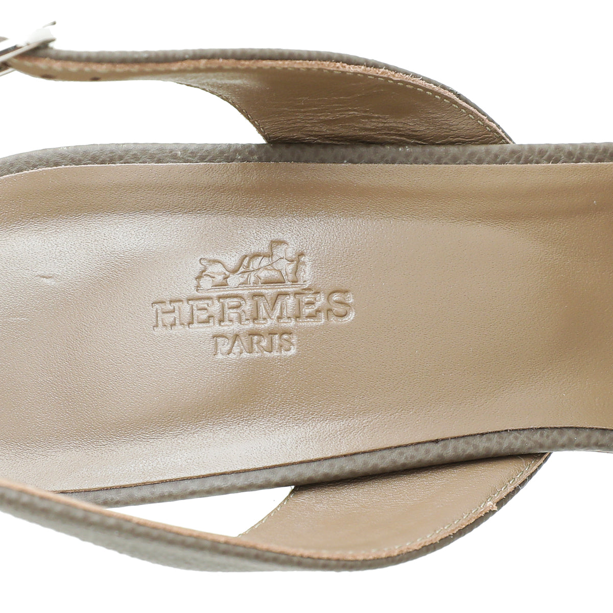 Hermes Gris Etain Premiere 105 Sandals 38