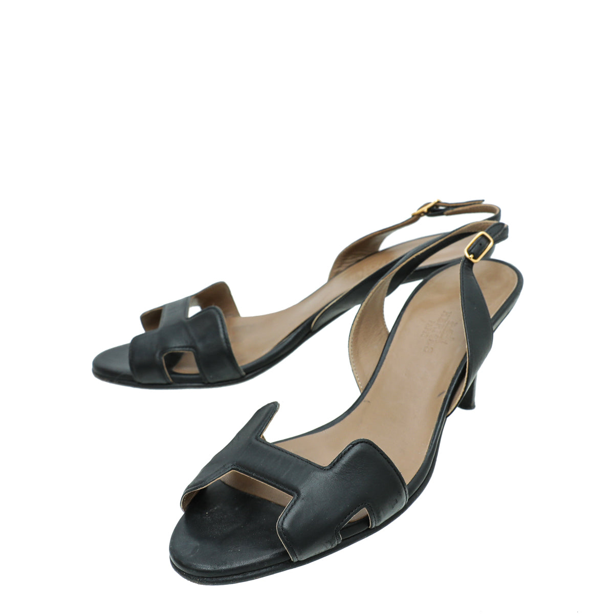 Hermes Noir Premiere 70 Sandals 37-Hermes-THE CLOSET