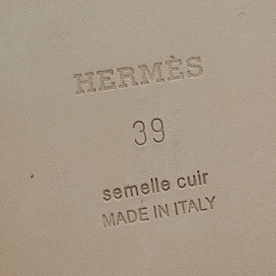 Hermes Noir Oran Braided Sole Edge Sandal 39
