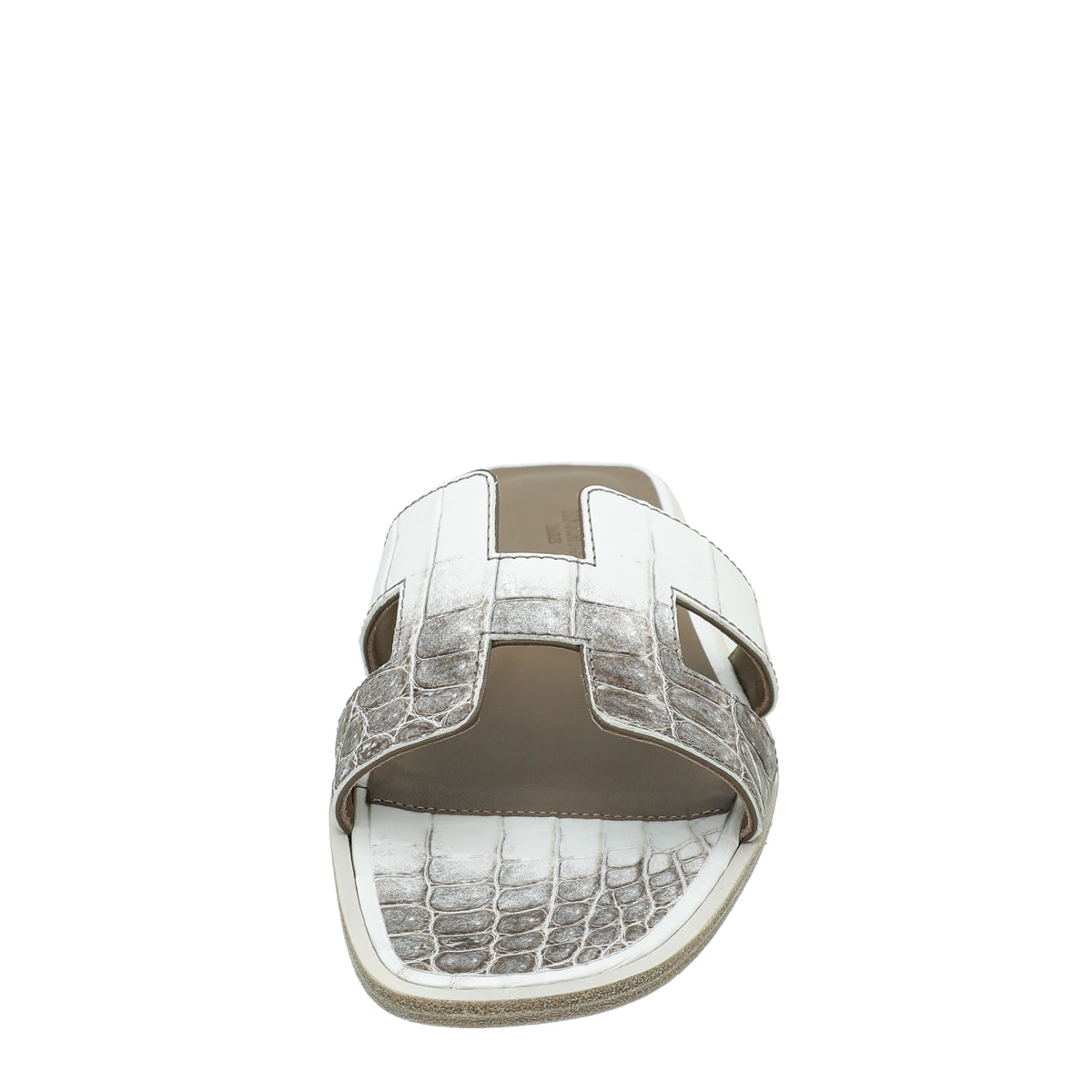 Hermes Blanc Crocodile Himalaya Matte Niloticus Oran Sandal 37