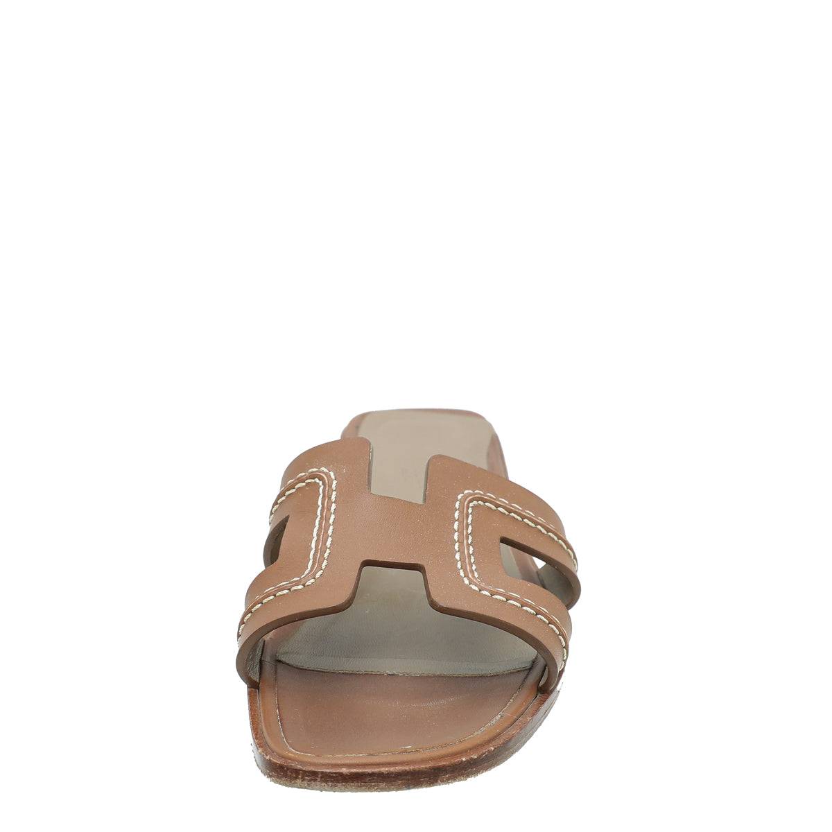 Hermes Gold Oran Stitched Detail Sandal 38.5-Hermes-THE CLOSET