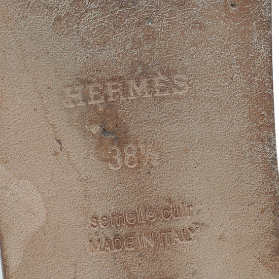 Hermes Gold Oran Stitched Detail Sandal 38.5