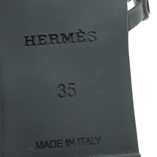 Hermes Black Chain D'Ancre Rivage Rubber Sandals 35