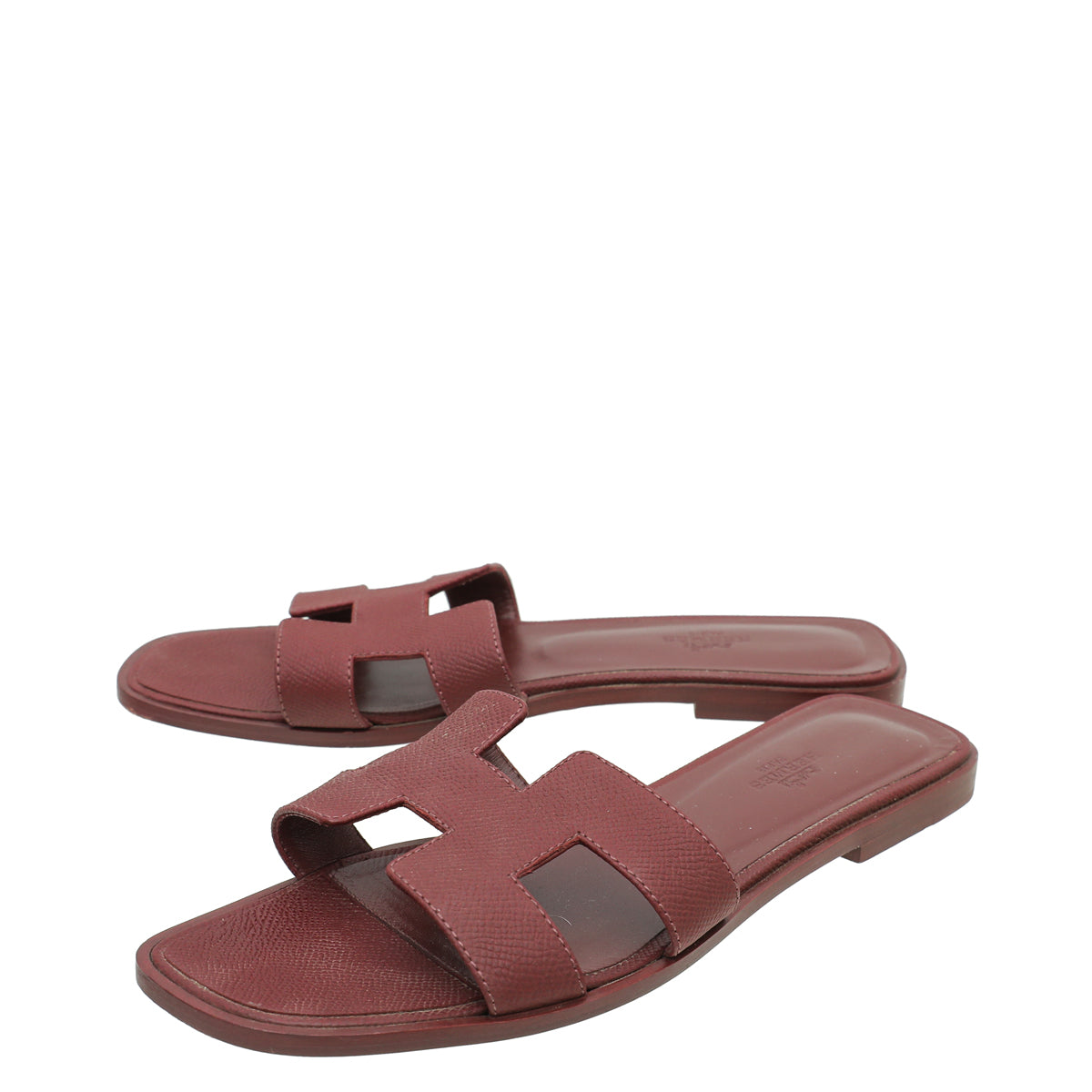 Hermes Bordeaux Oran Sandal 40-Hermes-THE CLOSET