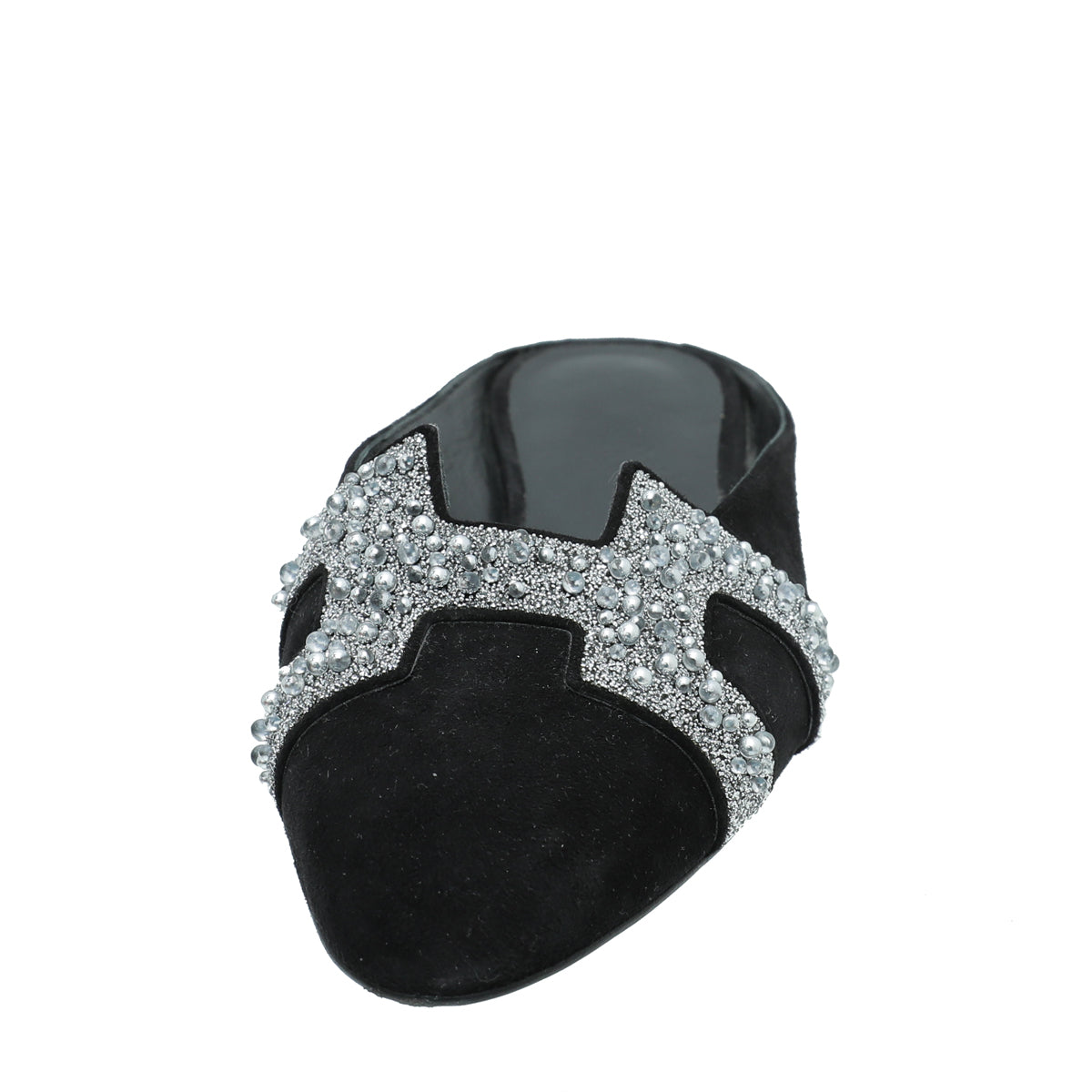 Hermes Black Suede Crystal Beads Roxane Mules 36