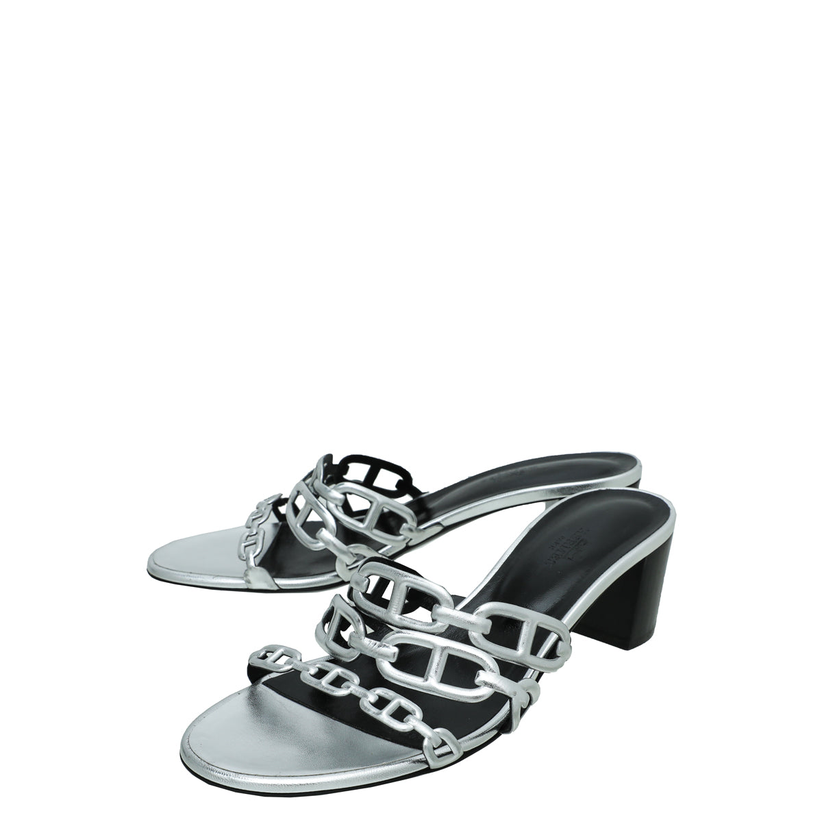 Hermes Gris Argente Tandem Sandal 39-Hermes-THE CLOSET