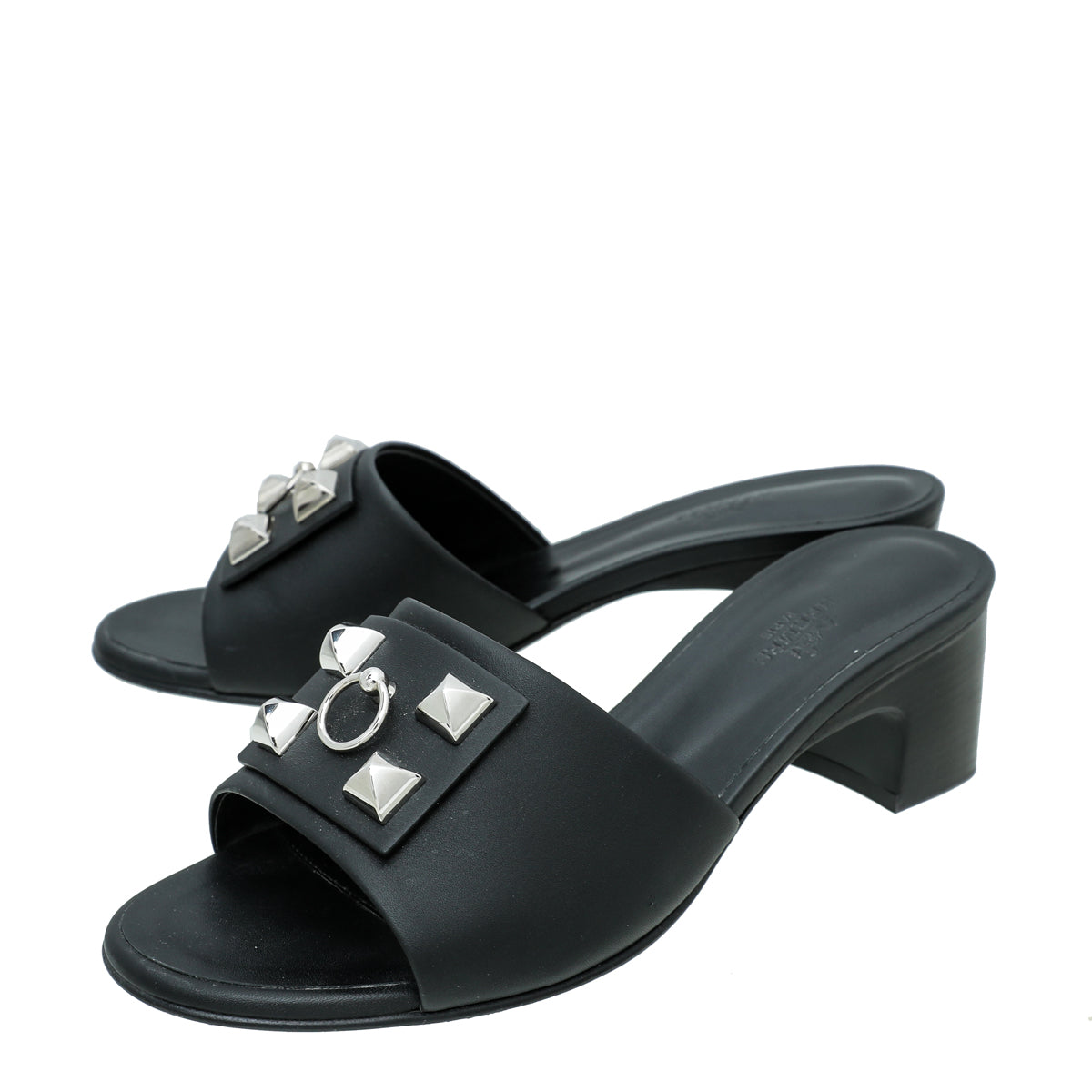 Hermes Noir Dreamy Sandal 38.5-Hermes-THE CLOSET
