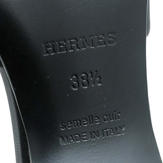 Hermes Noir Dreamy Sandal 38.5