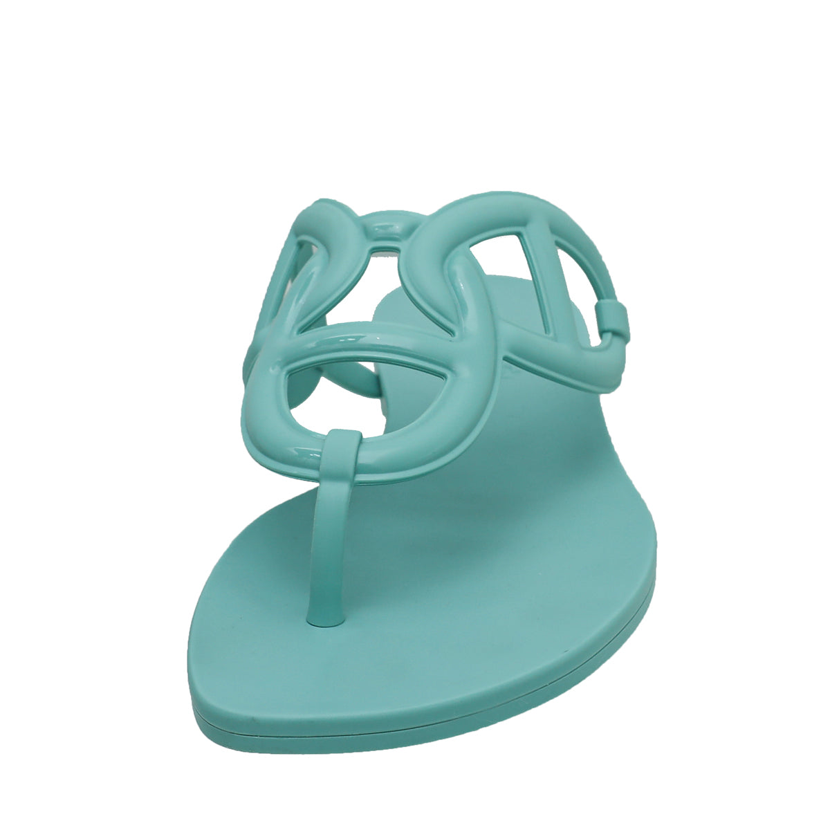 Hermes Vert Embrun Egerie Rubber Sandal 40-Hermes-THE CLOSET