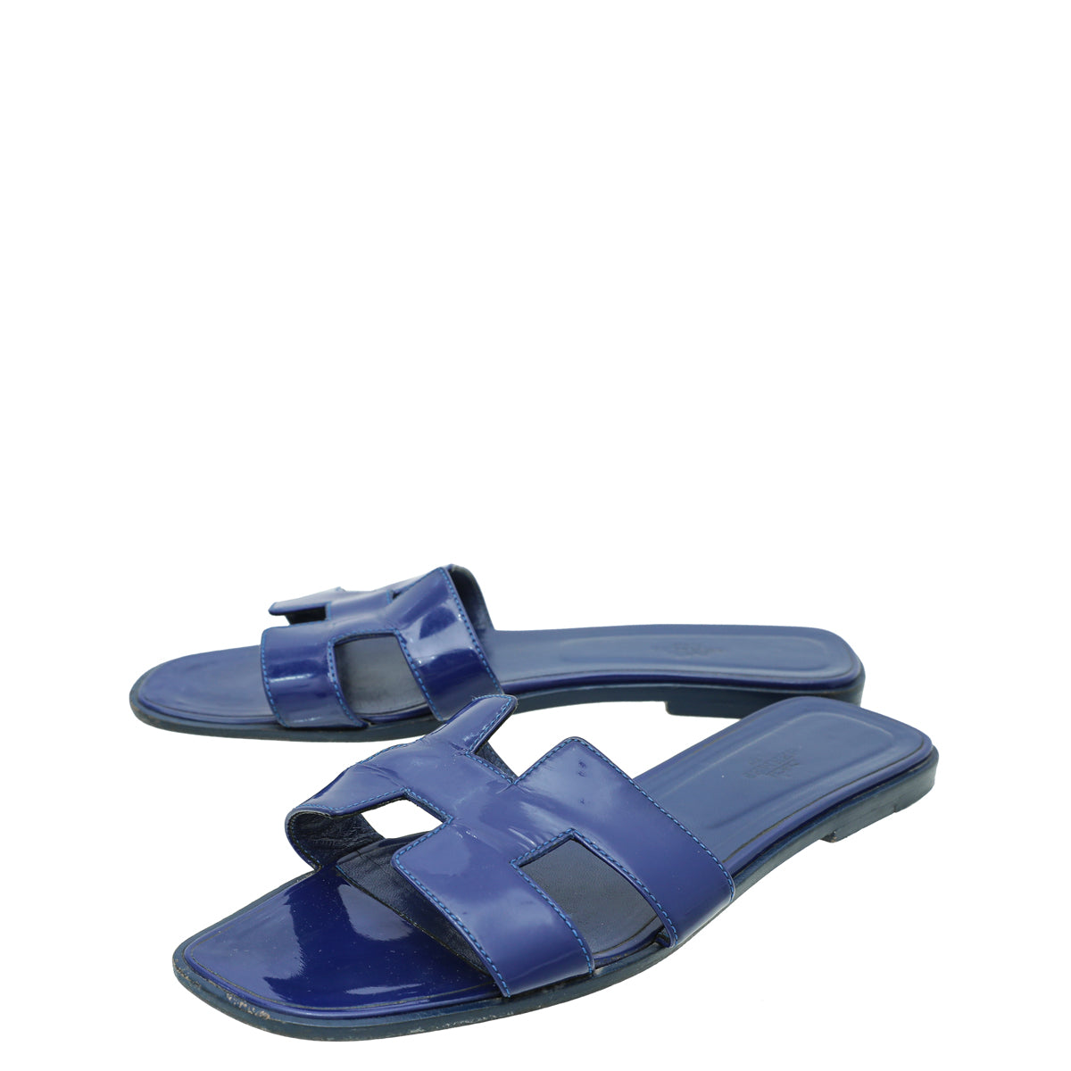 Hermes Royal Blue Oran Sandals 41