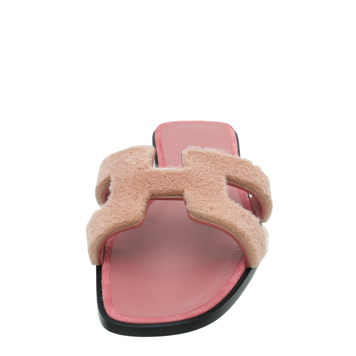 Hermes Blush Gris Fume Mink Fur Oran Sandals 39-Hermes-THE CLOSET