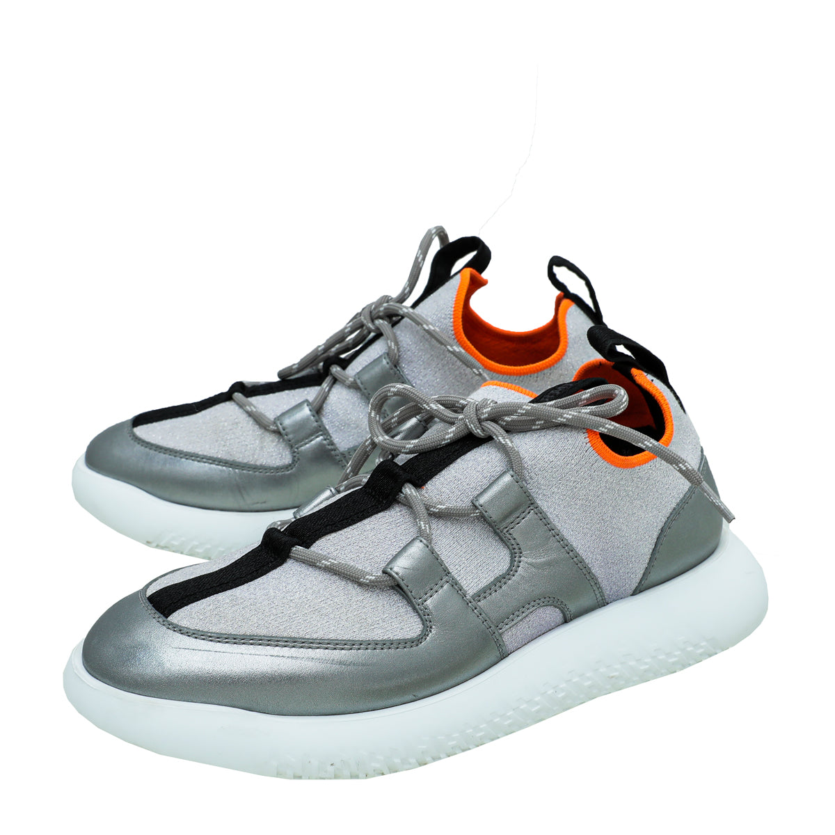 Hermes Metallic Silver Multicolor Duel Sneakers 36-Hermes-THE CLOSET
