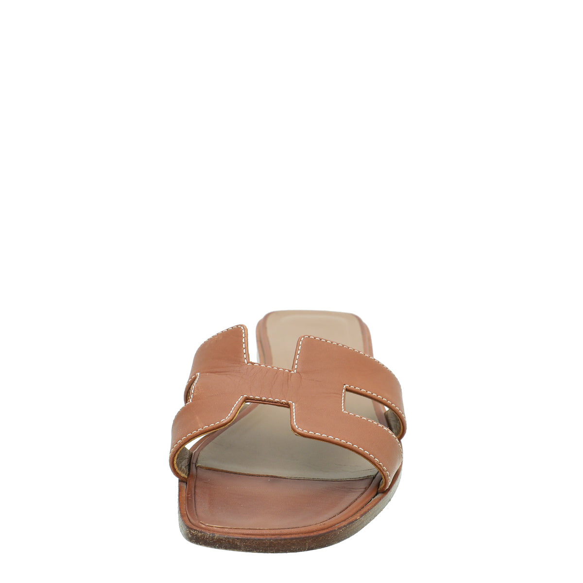 Hermes Gold Oran Calfskin Sandal 37.5-Hermes-THE CLOSET