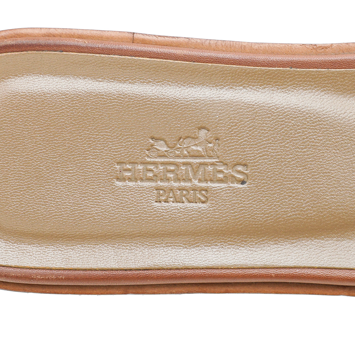Hermes Gold Oran Calfskin Sandal 37.5