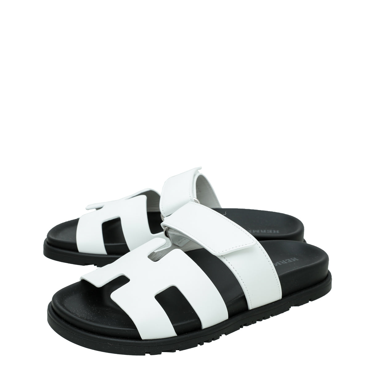 Hermes White Chypre Sandals 35.5
