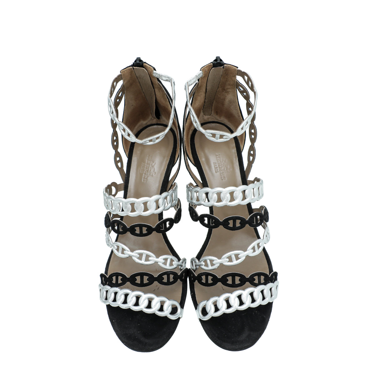 Hermes Bicolor Chaine D'ancre Romy Sandals 38
