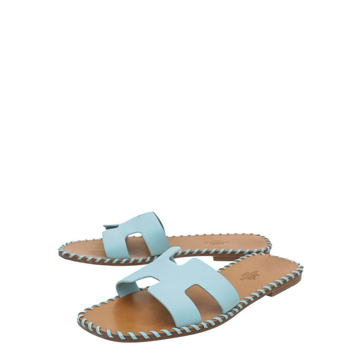 Hermes Vert D'eau Oran Braided Sole Edge Sandal 36.5-Hermes-THE CLOSET