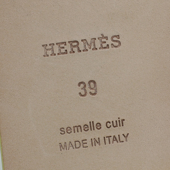 Hermes Jaune Curcuma Oran Sandals 39