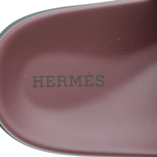 Hermes Rose Framboise Suede Goatskin Chypre Sandal 36