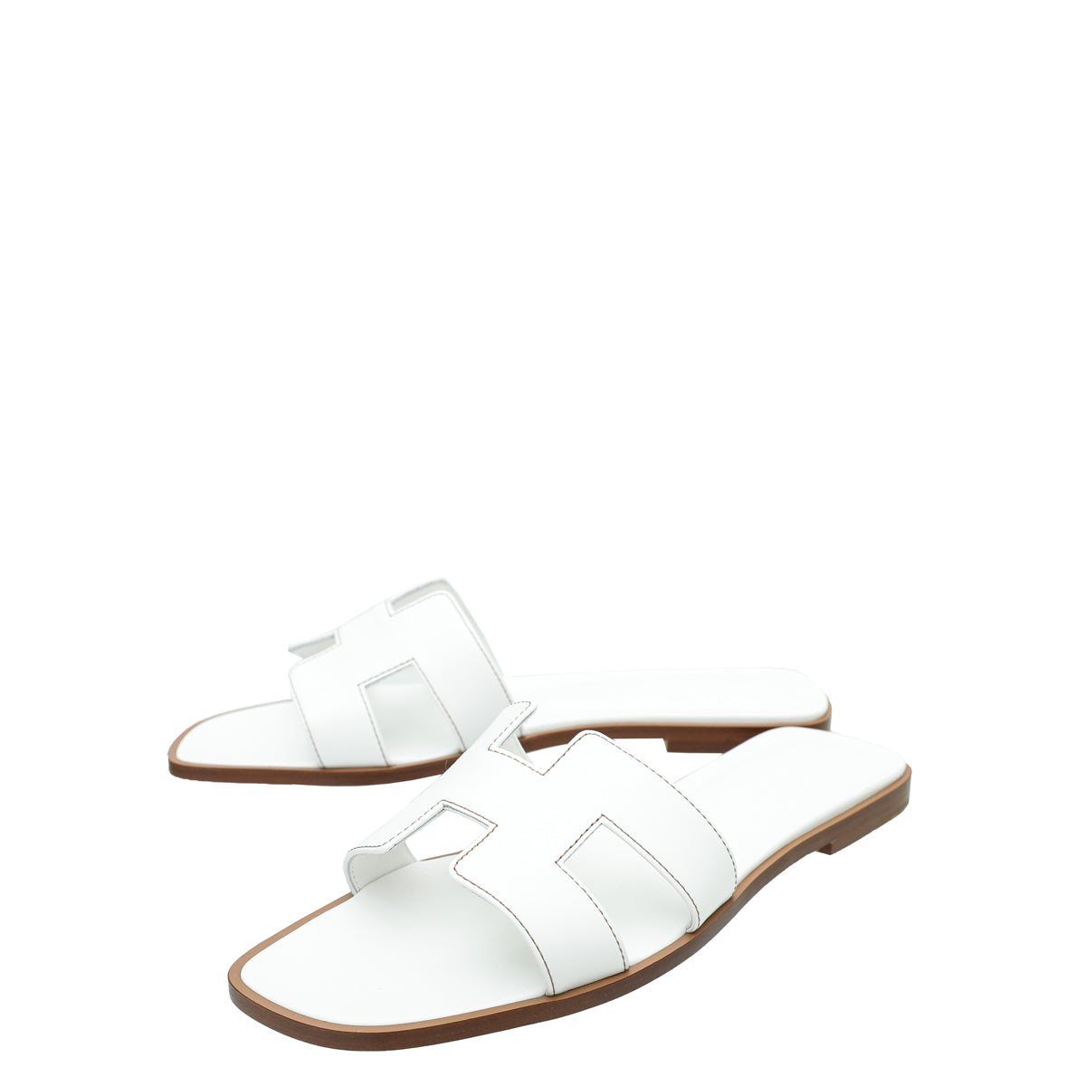 Hermes Blanc Oran Sandals 40-Hermes-THE CLOSET