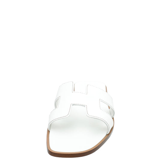 Hermes Blanc Oran Sandals 40