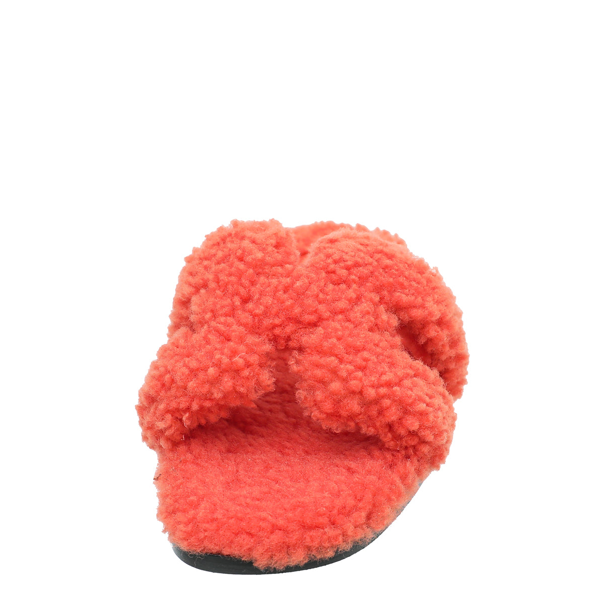 Hermes Orange Oran Woolskin Sandal 37-Hermes-THE CLOSET