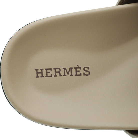 Hermes Beige Argile Chypre Sandals 37