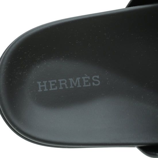 Hermes Noir Chypre Sandal 36.5