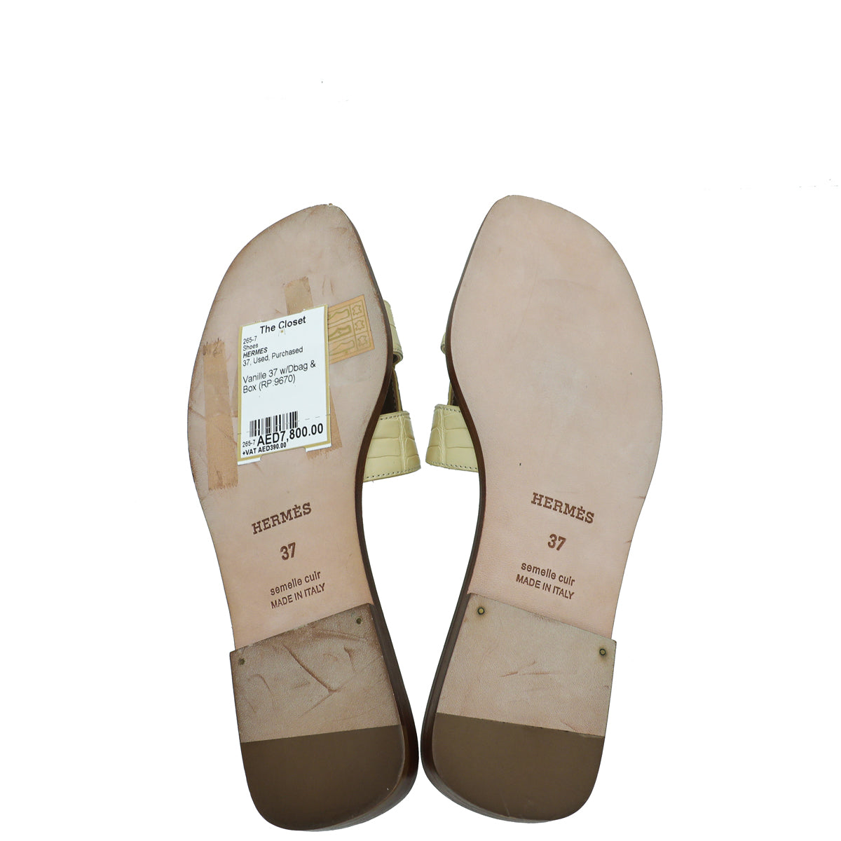 Hermes Vanille Matte Alligator Oran Sandal 37 – THE CLOSET