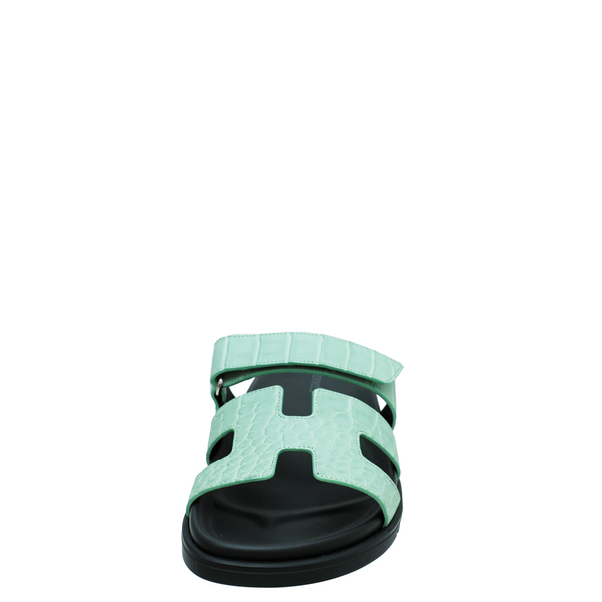 Hermes Vert D'Eau Matte Alligator Chypre Sandals 38-Hermes-THE CLOSET