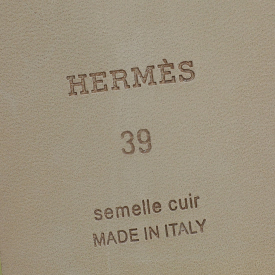 Hermes Jaune Curcuma Oran Sandals 39
