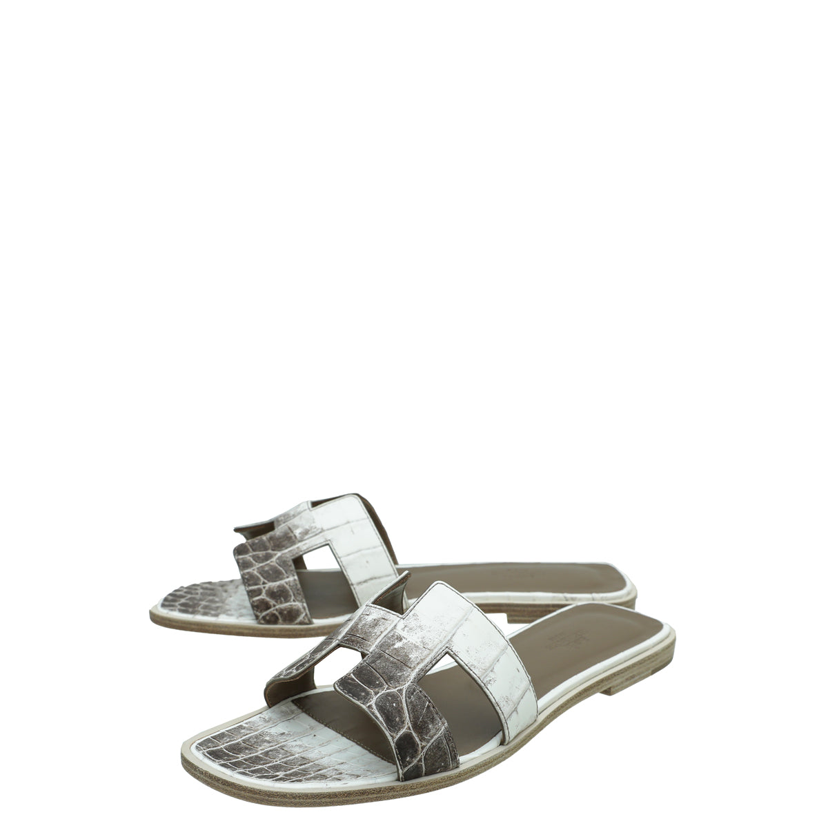 Hermes Blanc Crocodile Himalaya Matte Niloticus Oran Sandal 39