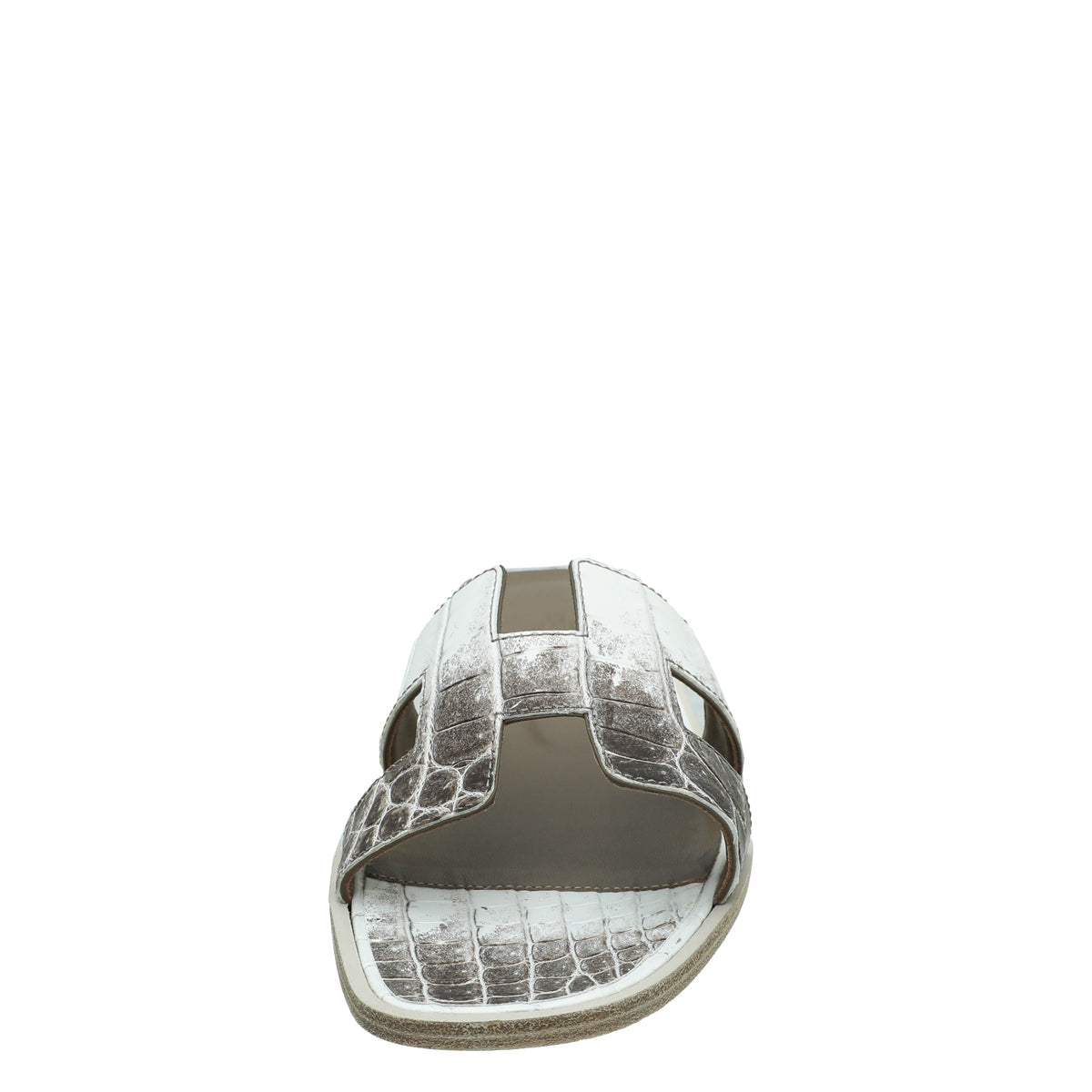 Buckle Slip On Blanche Croco Hermes Blanc Crocodile Himalaya Matte