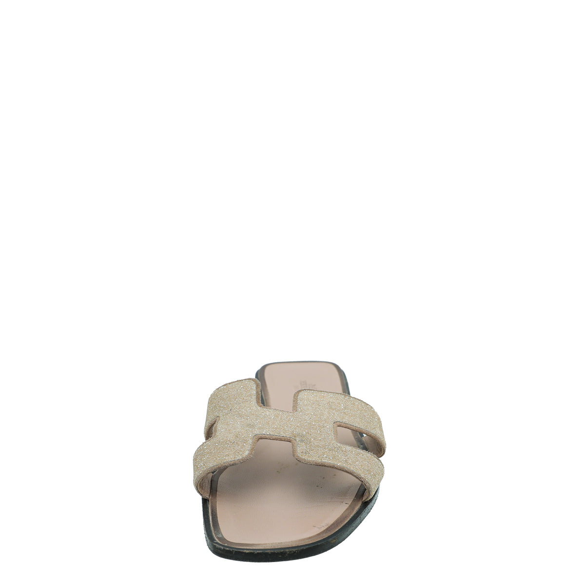Hermes Beige Pink Oran Goatskin Crystal Detail Sandal 40-Hermes-THE CLOSET