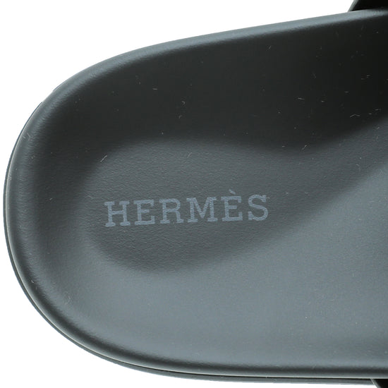 Hermes Noir Chypre Sandals 36
