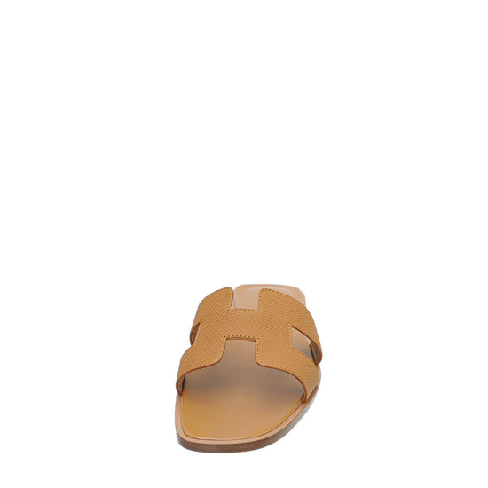 Hermes Gold Oran Sandal 37