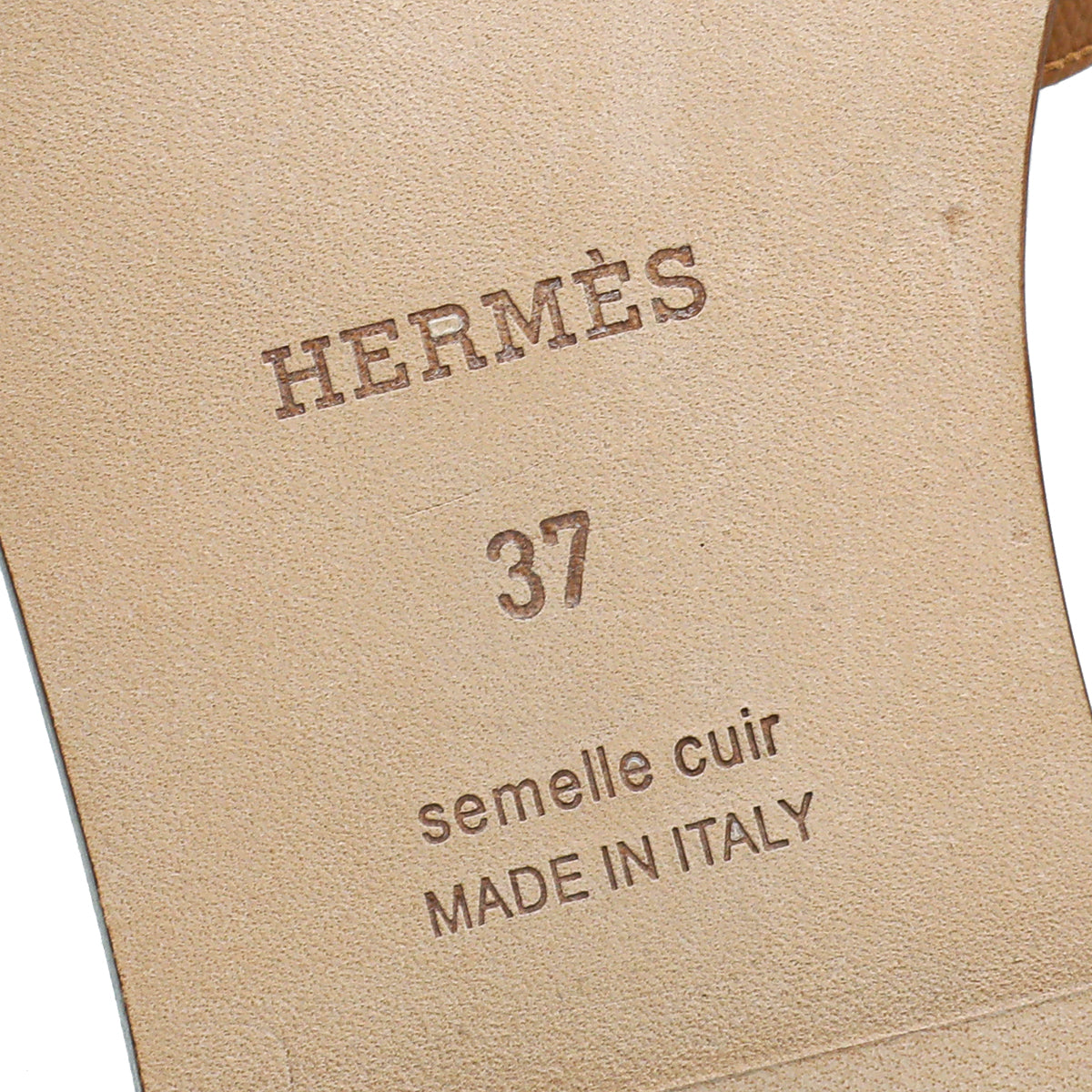 Hermes Gold Oran Sandal 37