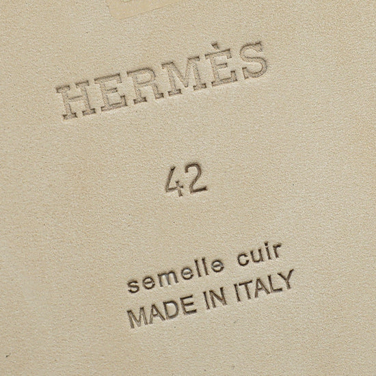 Hermes Bicolor Izmir Epsom Leather Sandal 42