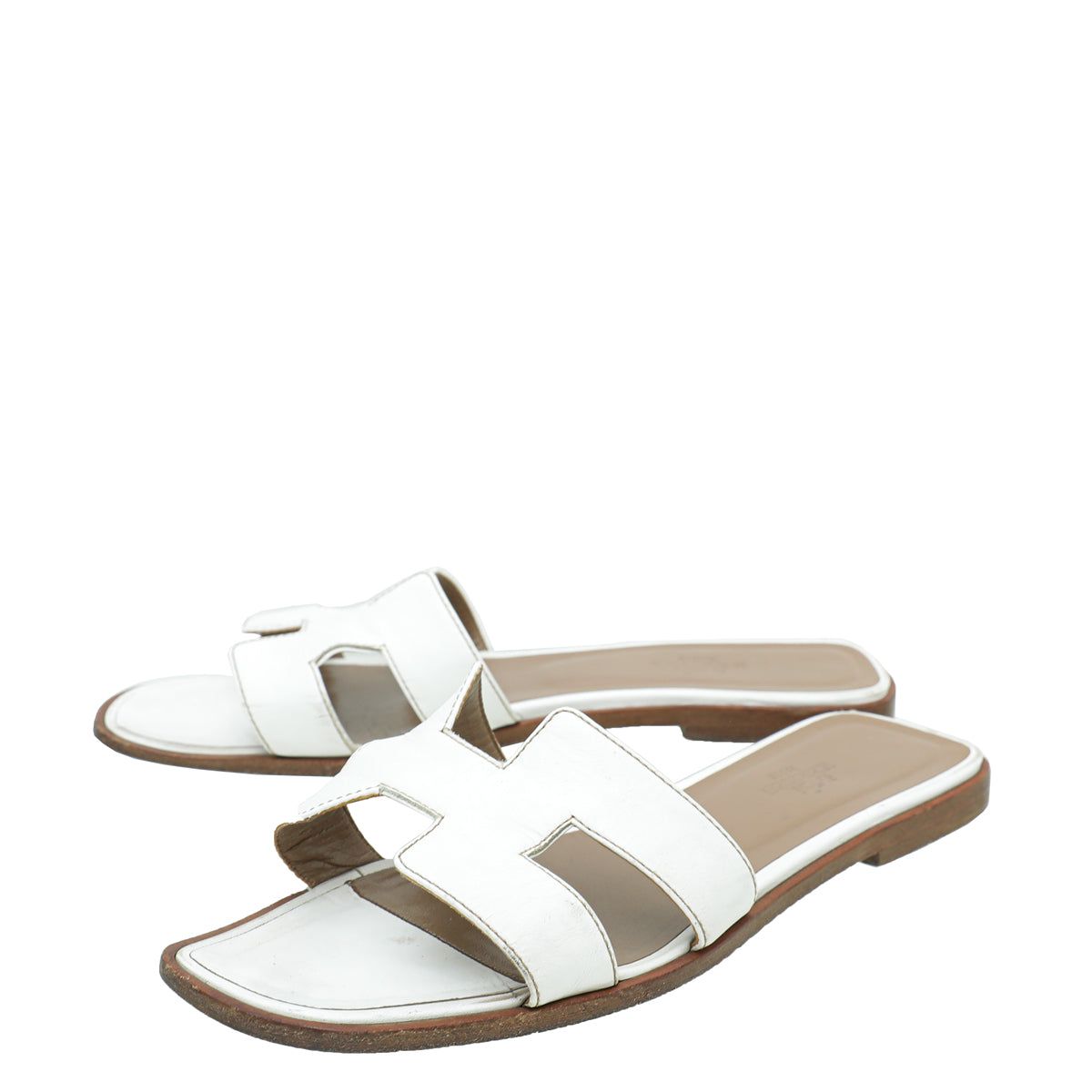 Hermes Blanc Oran Sandal 37.5-Hermes-THE CLOSET