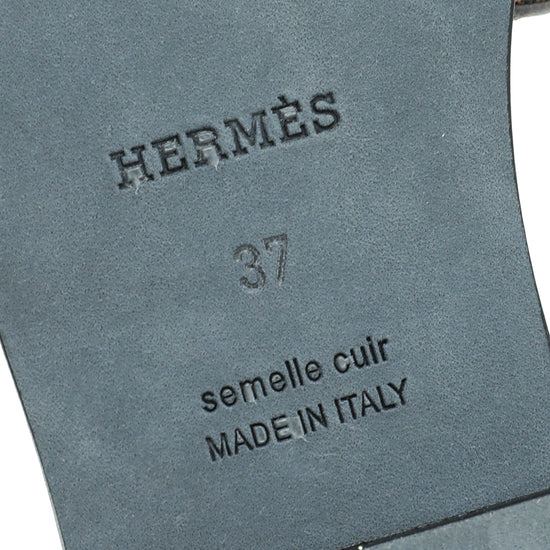 Hermes Bicolor Oran Printed Veau Imprime Sandal 37