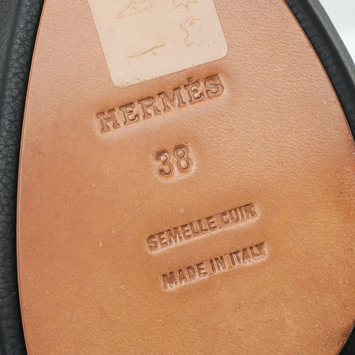 Hermes Noir Buckle Platform Sandal 38