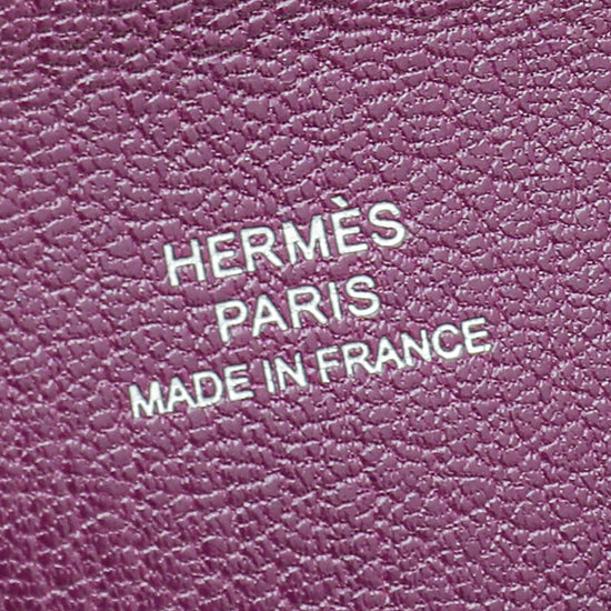 Hermes Calvi Chevre myzore Card case Brown Silver Metal fittings Hermes