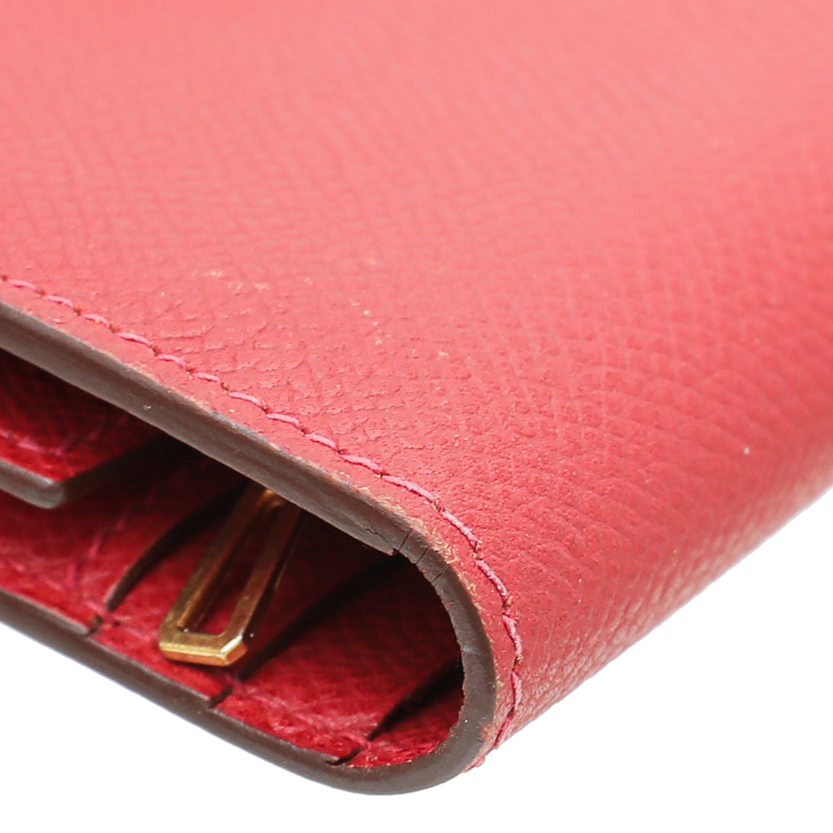 Hermes Rouge Casaque Bearn Wallet