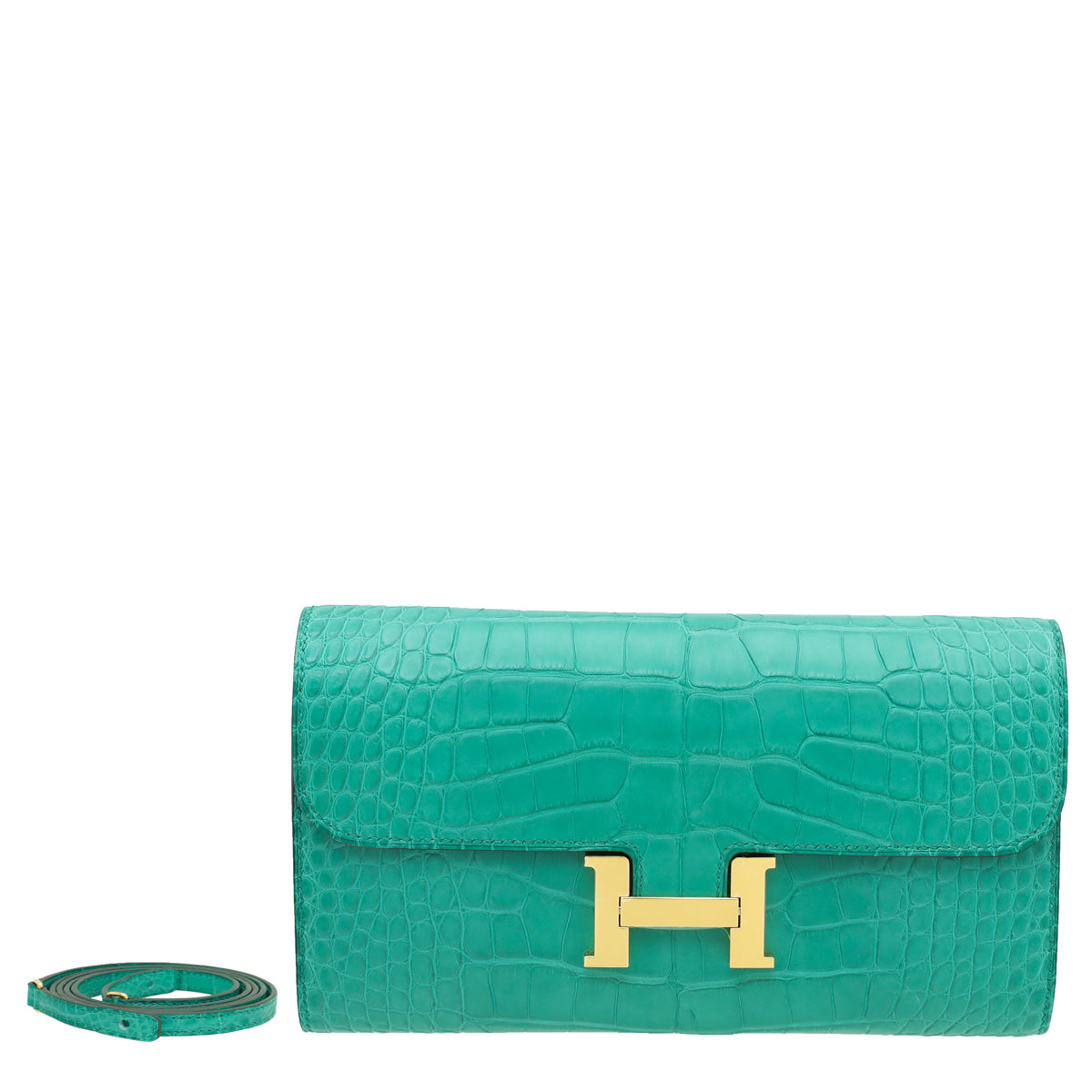 Hermes Vert Jade Matte Alligator Constance To Go Wallet-Hermes-THE CLOSET