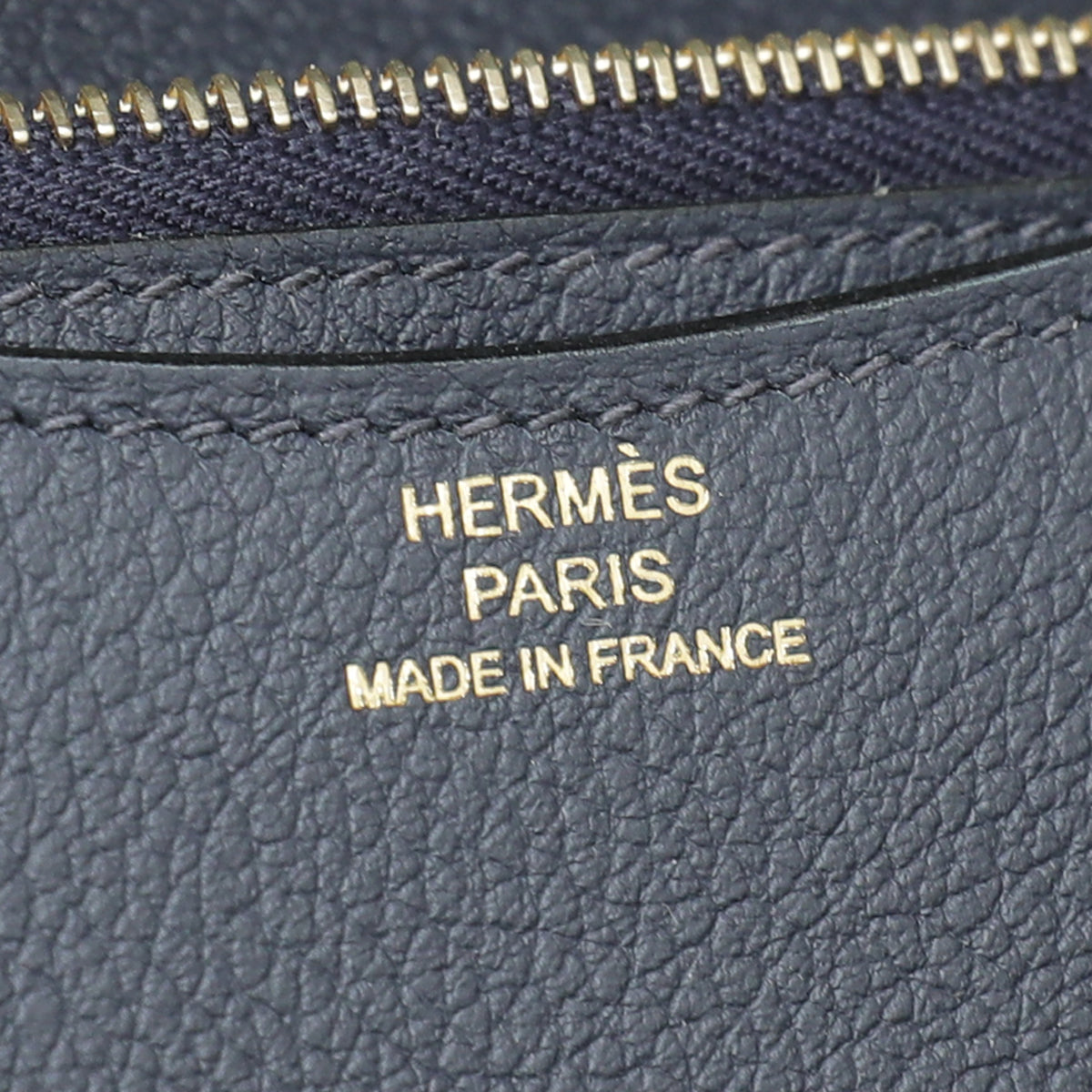 Hermes Blue Abysse Evercolor Constance Slim Wallet